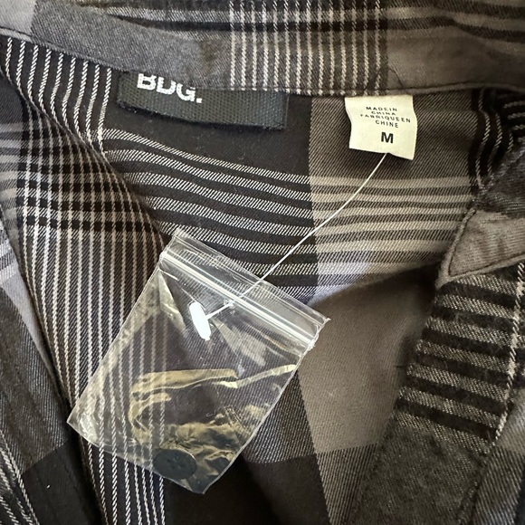 BDG Stylish Black and Gray Plaid Women's Dress 3/4 sleeve medium - Picture 5 of 6